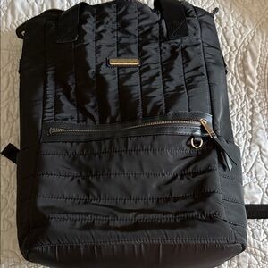 Adrienne Vittadini Quilted Black Backpack Bag